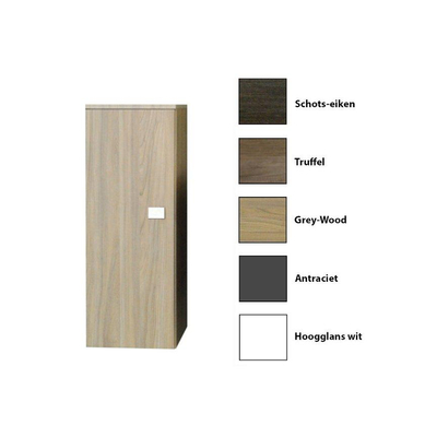 Sanicare Q5 kolomkast 33.5x32x90cm 1 deur standaard greep met softclose Grey-wood