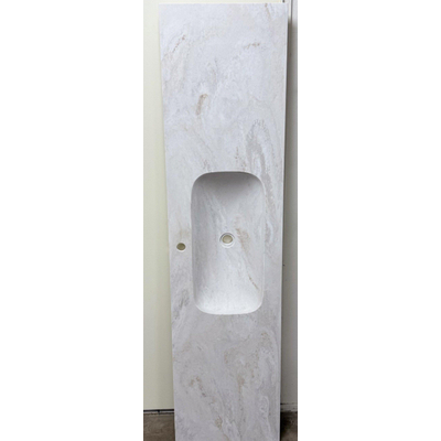 Mondiaz STOR SMALL Inbouwwastafel - B181xH1.2cm - 1 kraangat - wasbak Midden - solid surface Ostra mat (Multi) OUTLETSTORE