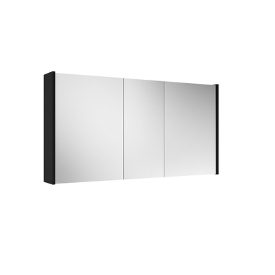 Adema Spiegelkast - 120x63x16cm - inclusief zijpanelen - mat zwart