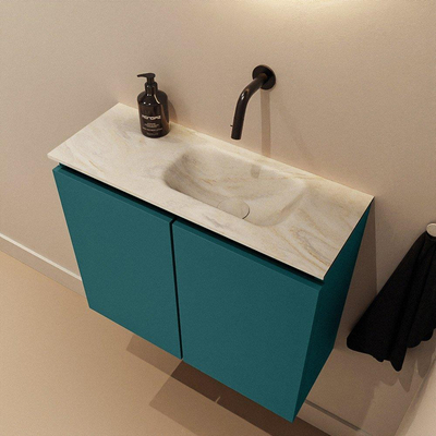 MONDIAZ TURE-DLUX 60cm toiletmeubel Smag. EDEN wastafel Ostra positie rechts. Zonder kraangat.