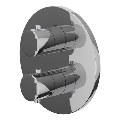 IVY Bond Partie de finition - pour thermostat encastrable - inverseur 2 voies avec arrêt - rosace ronde - Chrome