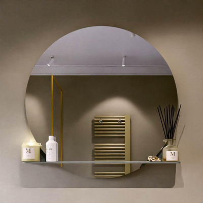 Mondiaz SPOT Miroir de salle de bain - rond 100cm - plan de miroir - couleur Smoke