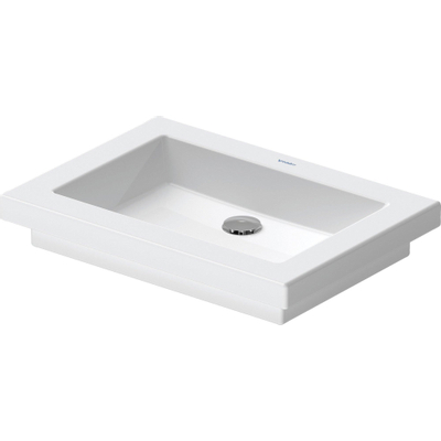 Duravit 2nd floor lavabo à poser sans trop-plein sans plage de robinetterie 58x41,5cm blanc