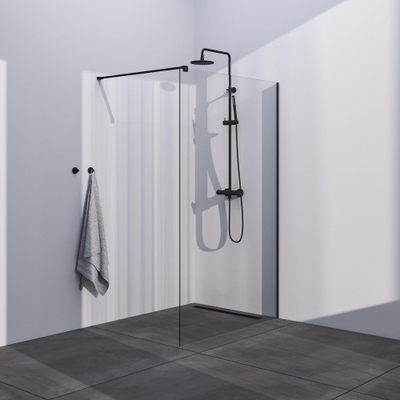 Brauer Season Douche à l'italienne - 130x200cm - verre clair - Noir