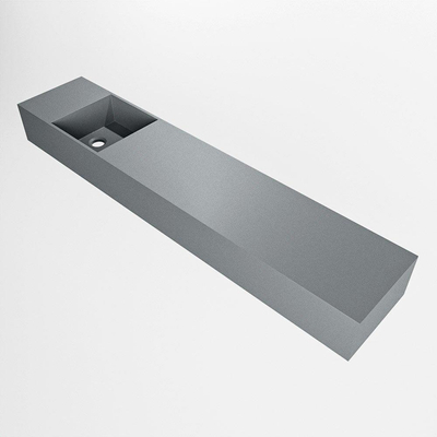 Mondiaz TYNE Fontein - 110x23x12cm - wasbak Links - zonder kraangaten - solid surface - Plata