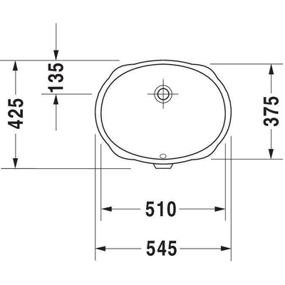 Duravit Santosa lavabo encastré par le dessous pour console en bois 51cm avec trop-plein sans plage de robinetterie avec Wondergliss blanc