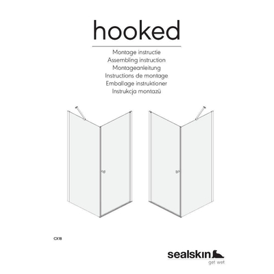 Sealskin Hooked draaideur 90x90cm met zijwand 6mm veiligheidsglas chroom