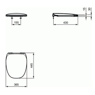 Ideal Standard Dea closetzitting met deksel met softclose dun matwit