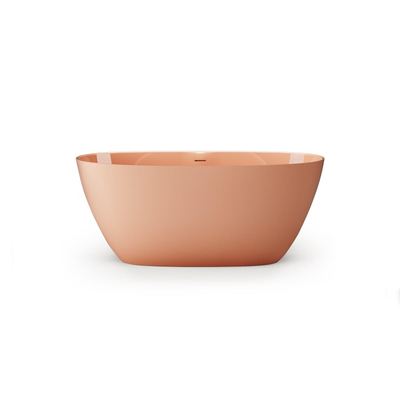 Zeza Element Vrijstaand Bad - 145x71x60cm - solid surface - glans peach (roze)