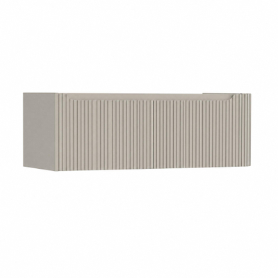 H&R Badmeubelen Juice Wastafelonderkast - 120x45x40cm - rechterhoek afgerond - 3D-front - 2 lades - geïntegreerde greep - beige mat