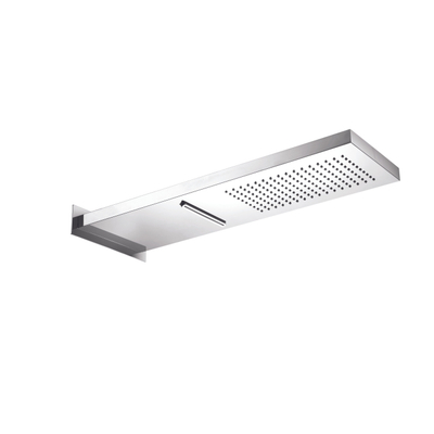 Hotbath Mate Hoofddouche - rechthoek - 16.5x53.7cm - waterval - cascade - PVD - geborsteld messing (goud)