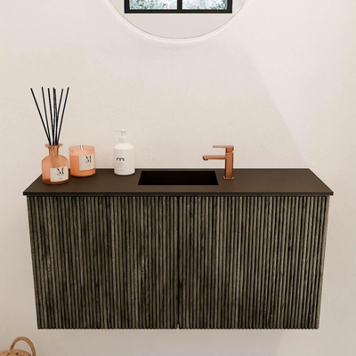 Mondiaz JOYA 80cm meuble de toilette - couleur Shadow - Vasque FAYE position Milieu 1 trou de robinet couleur Urban