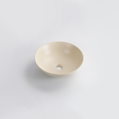 QeramiQ Dely Vasque - 40x40x13.5cm - ronde - céramique - beige