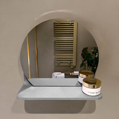 Mondiaz SPOT Miroir de salle de bains - rond 30cm - tablette miroir - couleur Plata