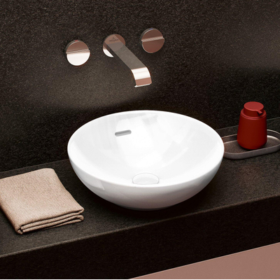 Villeroy & Boch Loop & Friends opzetwastafel - 38x38cm - zonder kraangat - met overloop CeramicPlus - White Alpine (glans wit)
