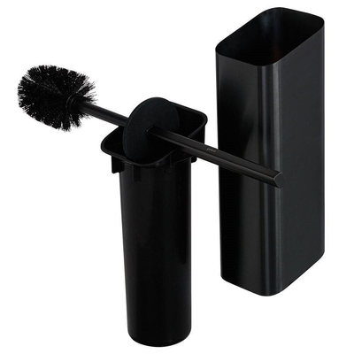 Geesa Shift Brosse de toilette avec support Métal noir brossé (couvercle et brosse noirs)