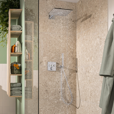 Grohe Precision SmartControl inbouw regendoucheset – thermostatisch – 31 cm vierkante hoofddouche – rechte wandarm – chroom