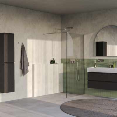 BRAUER Oblivion Inloopdouche - 100x200cm - glascoating - helder glas - Geborsteld RVS PVD