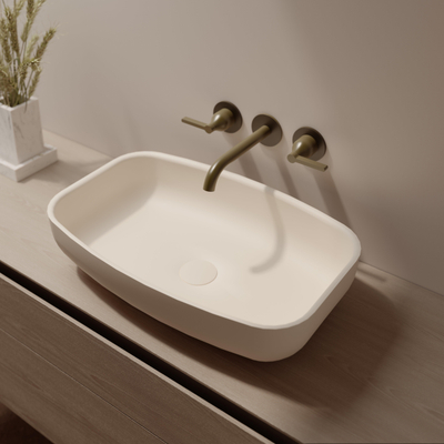Ideavit Solidpool-55 Vasque à poser - 55x35x13 - solid surface - crème mat