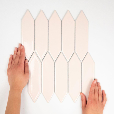 La Mosaic Factory Paris carreau mosaïque - 25,5x31,5cm - carrelage mural - Hexagone/Hexagone - Porcelaine Rose Brillant