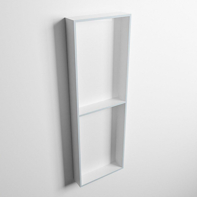 Mondiaz Easy nis 29.5x149.5x8cm voor Inbouw/opbouw 2 open vakken Solid surface Talc/Clay