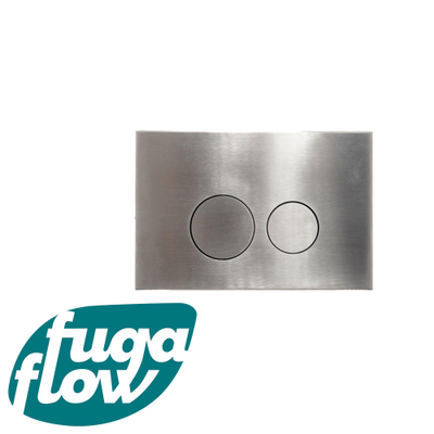 FugaFlow Metal Plaque de commande - pour réservoir Geberit UP320 - 24.4x16.2cm - dualflush - boutons ronds - métal - Steel