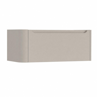 H&R Badmeubelen Juice Meuble sous vasque - 100x45x40cm - angle gauche arrondi - 1 tiroir - poignée intégrée - beige mat