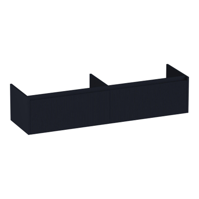 BRAUER Embrace Wavy meuble sous-lavabo 160 2 tiroirs softclose - sans poignée - 2 découpes pour siphon - noir mat