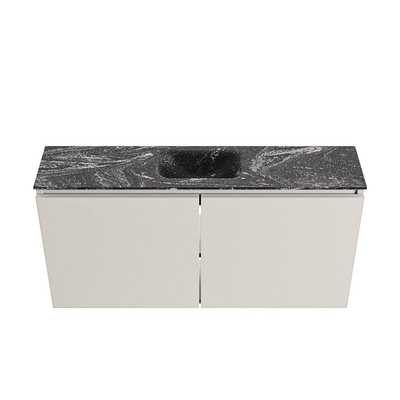MONDIAZ TURE-DLUX 100cm toiletmeubel Linen. EDEN wastafel Lava positie midden. Zonder kraangat.