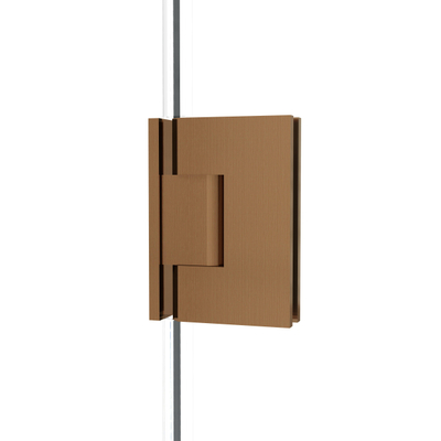 Fortifura Galeria Douchedeur - 70x200cm - 8mm - veiligheidsglas - ribbel - scharnieren - deurgreep - geborsteld koper pvd - helder