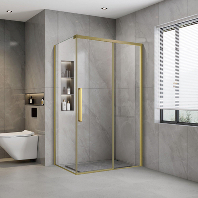 Aqua Vista Lokla paroi latérale - 90x200cm - incl. kit de montage - pour cabine de douche - or brossé