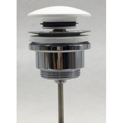 Ideavit Pop up afvoerplug gebogen solid surface chroom wit