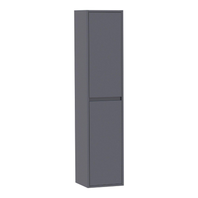 Saniclass New Future Badkamerkast - 160x35x35cm - 2 greep - loze links/rechtsdraaiende deuren - MDF - hoogglans grijs