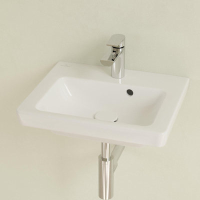 Villeroy & Boch Subway 2.0 fontein - 50x40cm - 1 kraangat - met overloop - geslepen - White Alpine (glans wit)