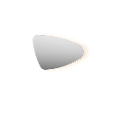 INK SP23 Miroir - 100x4x60cm - LED en bas et en haut à changement de couleur - dimmable - organique - dans un cadre en acier - à droite aluminium blanc mat