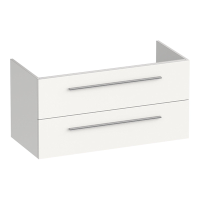 BRAUER Trust wastafelonderkast 100 excl. opbouwgrepen 2 softclose lades en 1 sifon uitsparing - mat wit