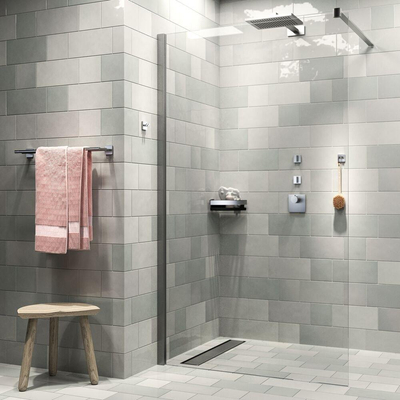 Tiger Dock Panier de douche - 22cm - modèle d'angle - acier inoxydable brossé