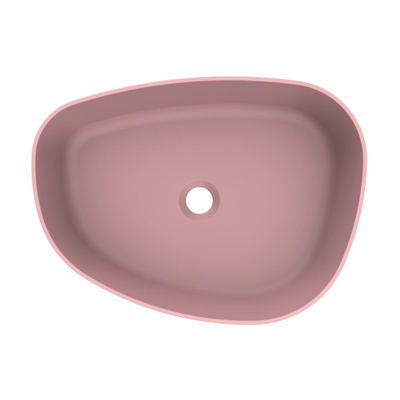 Arcqua Rocker Vasque - 50x37x13cm - pose dessus - droite - organique - marbre coulé rose mat