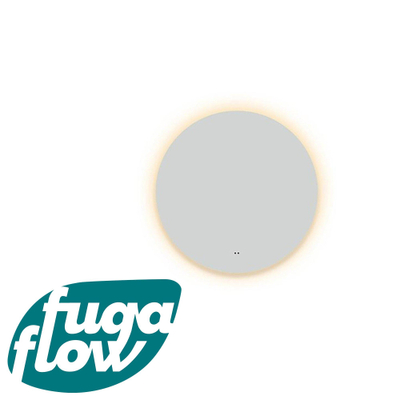 FugaFlow Eccelente Arredo Miroir Salle de Bain - rond - diamètre 120cm - éclairage LED indirect - chauffe-miroir - interrupteur