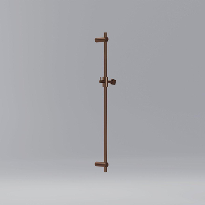 FugaFlow Eccelente Acces Ensemble de douche de tête encastré - thermostatique - bras mural - barre coulissante - douche de tête 25 cm - douchette à main sur barre - flexible de douche métallique - cuivre brossé PVD (Cuivre)