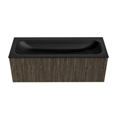 Mondiaz KURVE Badkamermeubelset - 120x46x40cm - 1 lade - wastafel solid surface - midden - zonder kraangat - Shadow