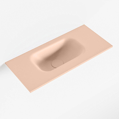 Mondiaz EDEN Lave-mains - 50x23x0.9cm - vasque Gauche - sans trous de robinetterie - pour meuble toilettes - Solid surface - Rosee