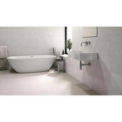 ÉCHANTILLON Ceralto Betona Concrete Carrelage murale 27x42cm 7.7mm tesson blanc Gris