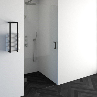 BRAUER Create Porte de douche 90x200cm sans profilé avec verre de sécurité anticalcaire 8mm Inox brossé