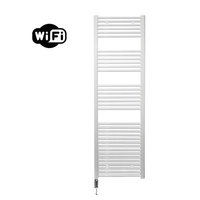 Sanicare HVW Elektrische Radiator - 172x60cm - 1127W - wifi - thermostaat - chroom - linksonder - wit