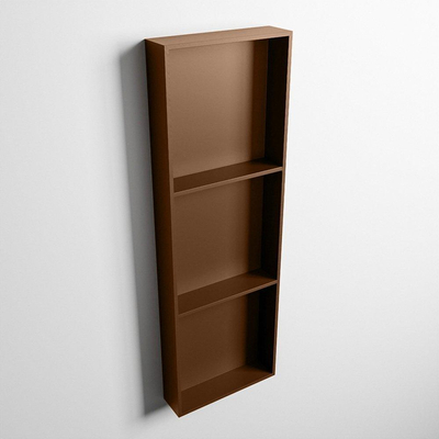 Mondiaz Easy nis 29.5x89.5x8cm voor Inbouw/opbouw 3 open vakken Solid surface Rust/Rust