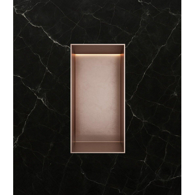 Hotbath &MORE Inbouwbox of inbouwnis - 30x15x10 - frameless + LED - Geborsteld koper PVD