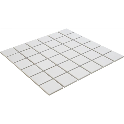 La Mosaic Factory Barcelona carreau mosaïque - 30,9x30,9cm - carrelage mural - Carré - Porcelaine Extra Blanc Brillant