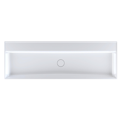 Arcqua Edge Opbouw Wastafel - 120x47x12cm - zonder kraangat - cast marble - glans wit