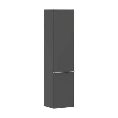 Hansgrohe Xelu Q Armoire haute - 165x40x35cm - 2 portes - poignée chrome - fermeture douce - charnière à droite - diamond matt grey
